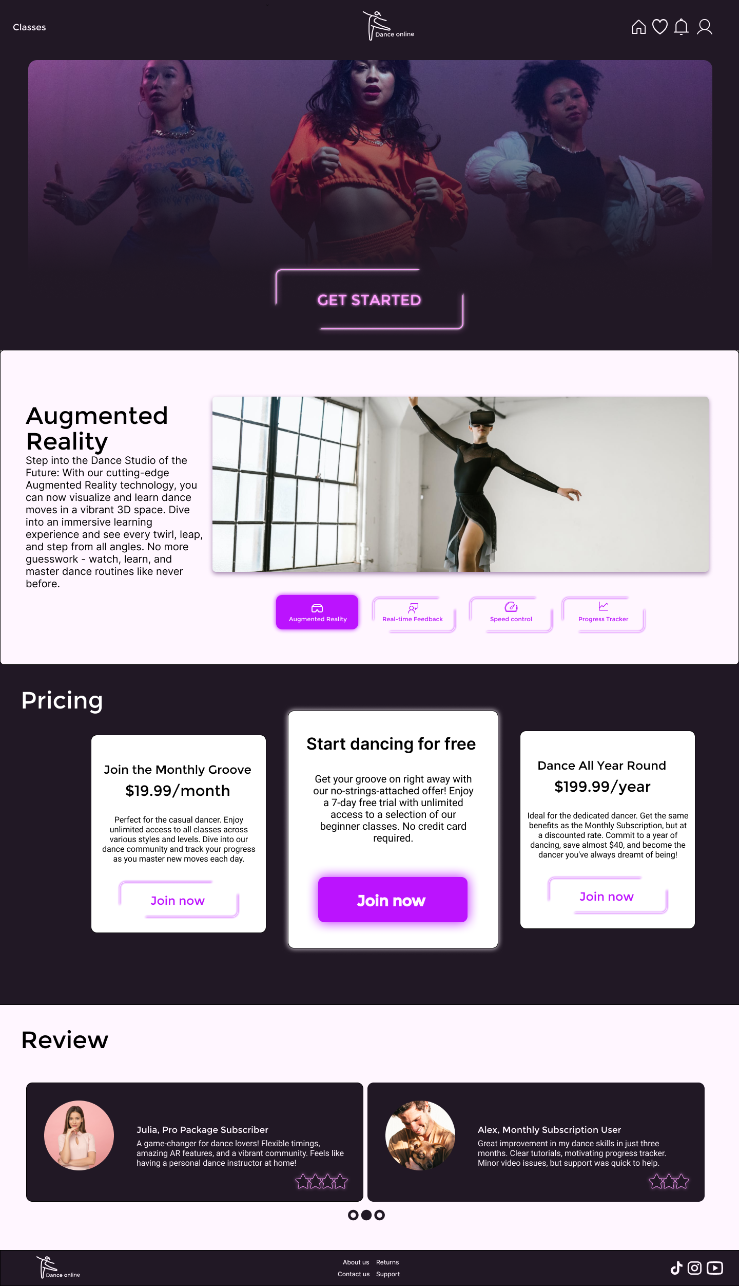 mockup homepage