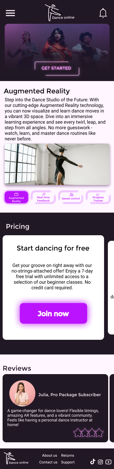 mockup homepage
