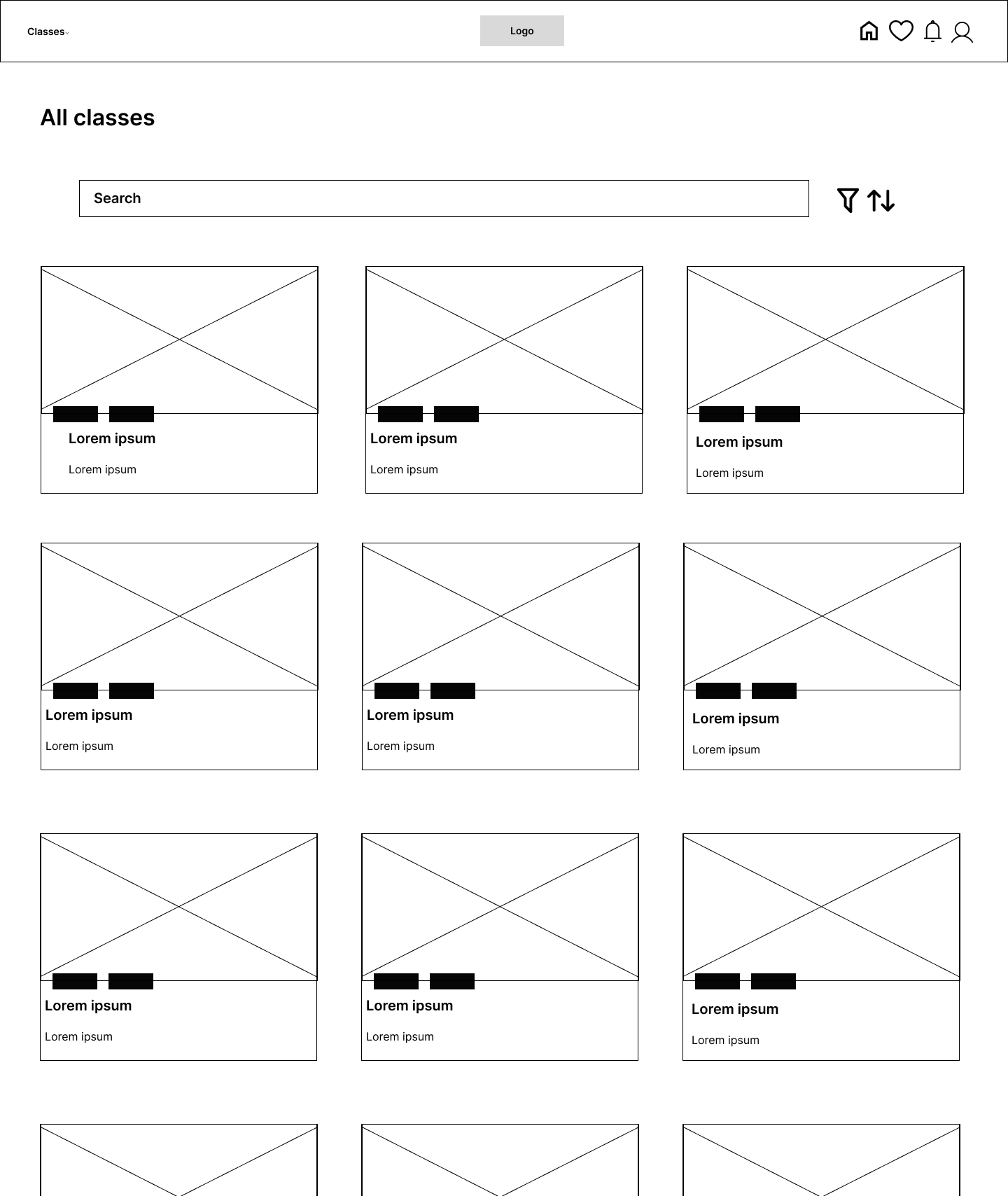 wireframe list classes