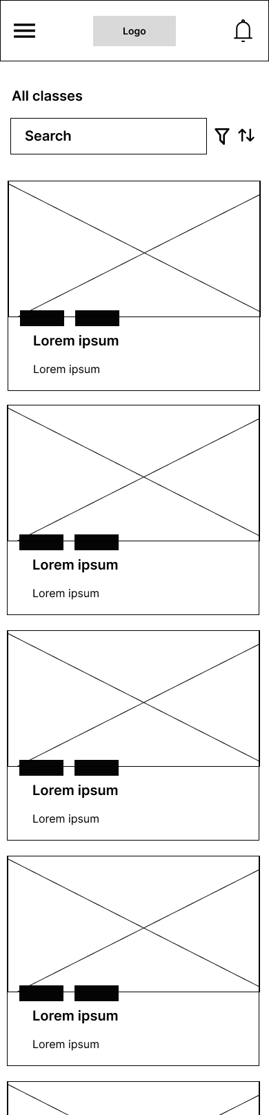 wireframe list classes
