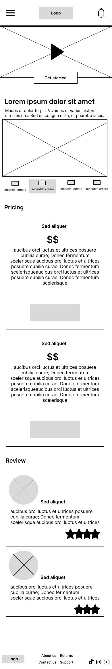 wireframe homepage